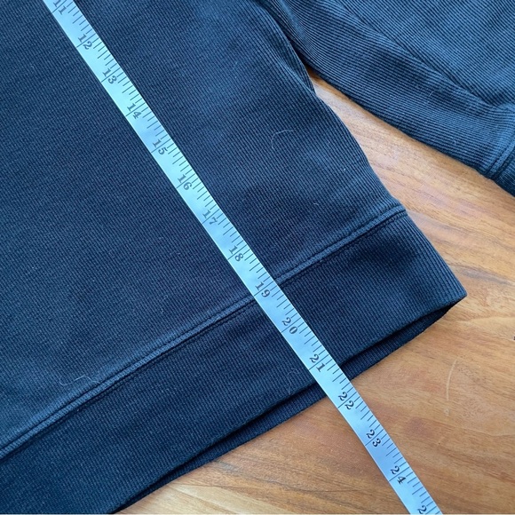 Lauren Ralph Lauren Black Half-Zip Funnel Neck Sweatshirt with Gold Crest Emblem - Picture 11 of 12